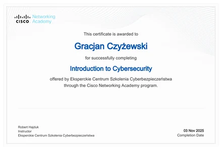 Certificate Introduction to Cybersecurity