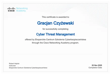 Certificate Cyber Threat Management