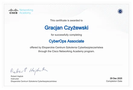 Certificate CyberOps Associate