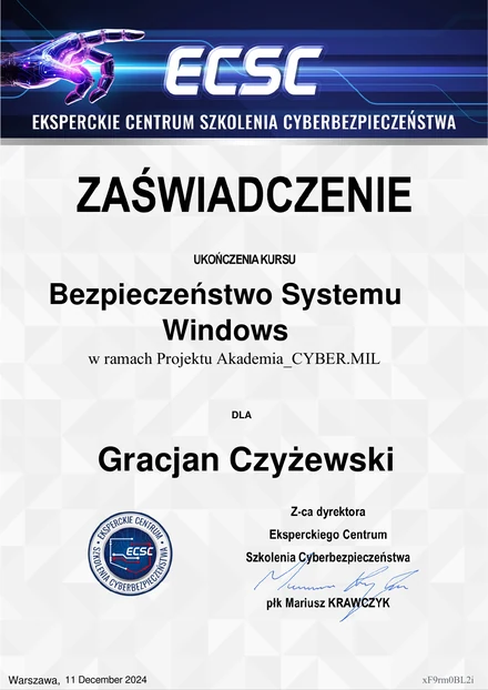 Certificate Windows System Security