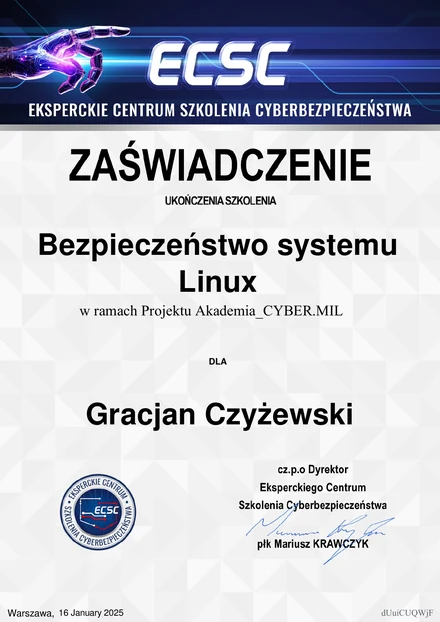 Certificate Linux System Security